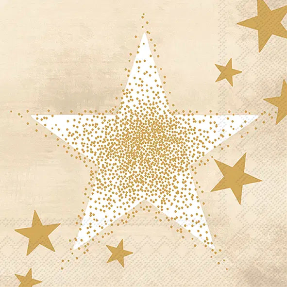 Servietter: Shining Stars Cream Gold Lunch