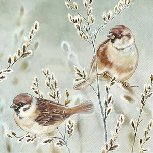Servietter- Winter Melody Blue Grey Lunsj