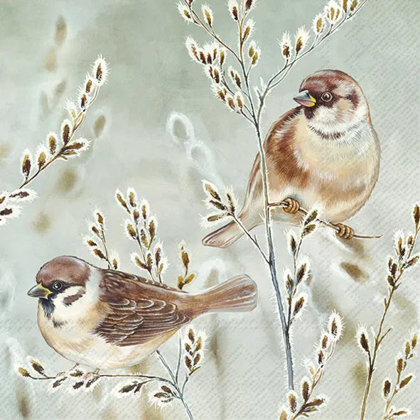 Servietter- Winter Melody Blue Grey Lunsj