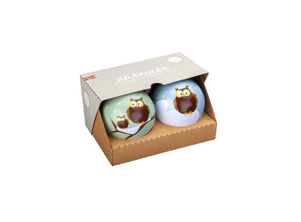 Blafre julekuler - Ugle 2 pk