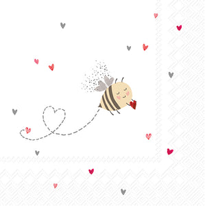 Bee my valentine  servietter
