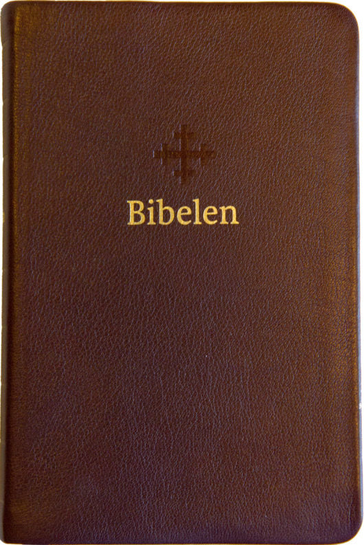 Bibel 2011 Mellomstor i mørk brunt kalveskinn