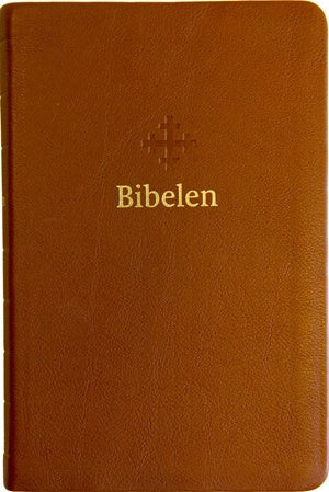 Bibel 2011, mellomstor, lysbrunt skinn, register